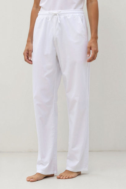 Cotton & Linen Blend Drawstring Pants